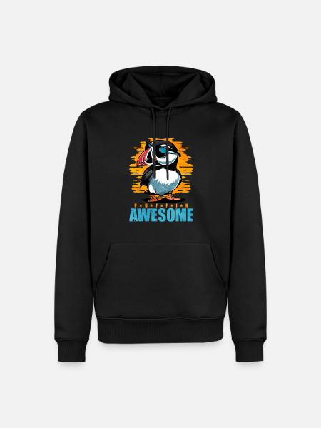 Puffin Bird Gift - Men’s Premium Organic Hoodie - black