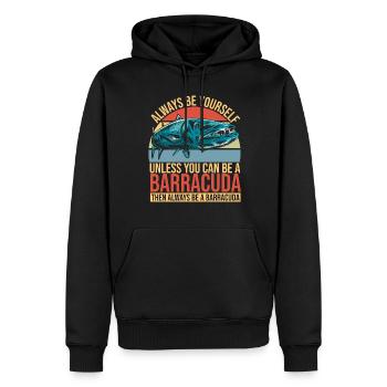Cadeau pour les amateurs de poissons Barracuda - Sweat à capuche Premium bio Homme - noir - Devant - Nico (187cm)