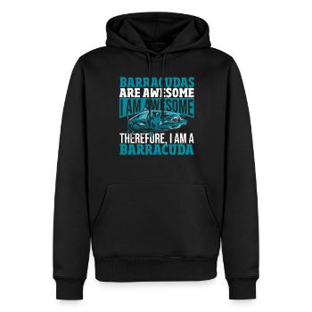 Cadeau pour les amateurs de poissons Barracuda - Sweat à capuche Premium bio Homme - noir - Devant - Nico (187cm)