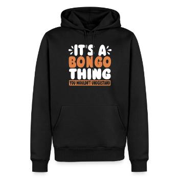 Bongo Musik Geschenk - Männer Premium Bio Hoodie - Schwarz - Vorne - Nico (187cm)