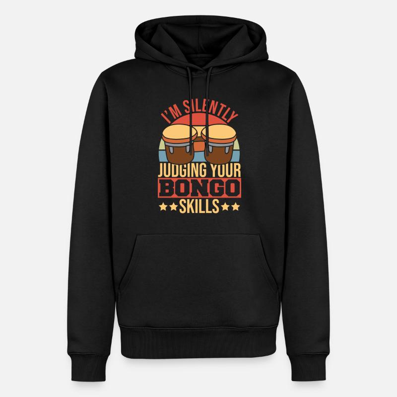 Bongo Musik Geschenk - Männer Premium Bio Hoodie - Schwarz