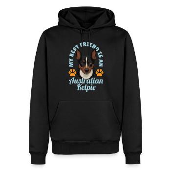 Cadeau de chien Kelpie - Sweat à capuche Premium bio Homme - noir - Devant - Nico (187cm)