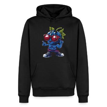 Blaubeeren - Männer Premium Bio Hoodie - Schwarz - Vorne - Nico (187cm)