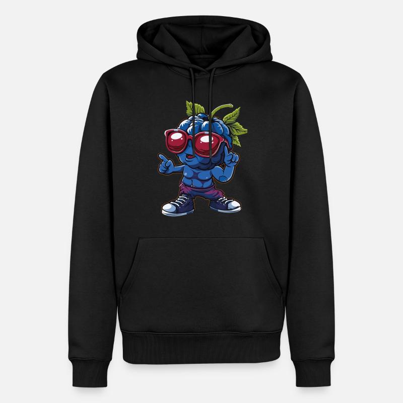 Blaubeeren - Männer Premium Bio Hoodie - Schwarz