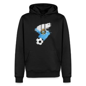 San Marino Fußball Fußball Flagge - Männer Premium Bio Hoodie - Schwarz - Vorne - Nico (187cm)