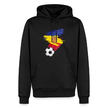 Andorre Soccer Football Drapeau - Sweat à capuche Premium bio Homme - noir - Devant - Nico (187cm)