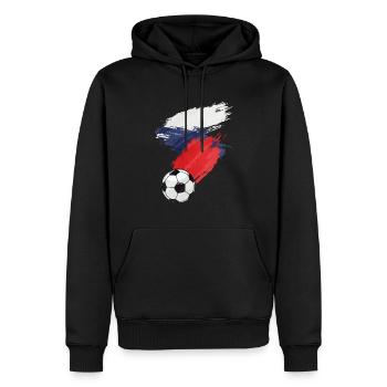Fußball Flagge der Tschechischen Republik - Männer Premium Bio Hoodie - Schwarz - Vorne - Nico (187cm)
