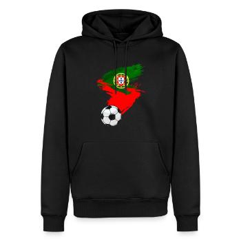 Portugal Soccer Drapeau de football - Sweat à capuche Premium bio Homme - noir - Devant - Nico (187cm)