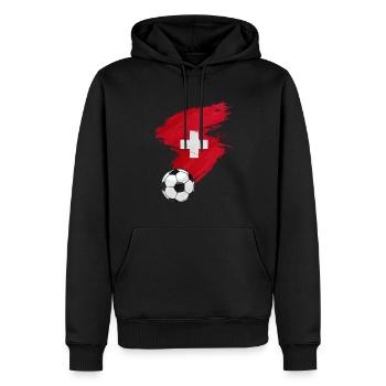 Schweiz Fußball Fußball Flagge - Männer Premium Bio Hoodie - Schwarz - Vorne - Nico (187cm)