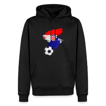 Kroatien Fußball Flagge - Männer Premium Bio Hoodie - Schwarz - Vorne - Nico (187cm)