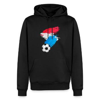 Drapeau du Luxembourg Football - Sweat à capuche Premium bio Homme - noir - Devant - Nico (187cm)
