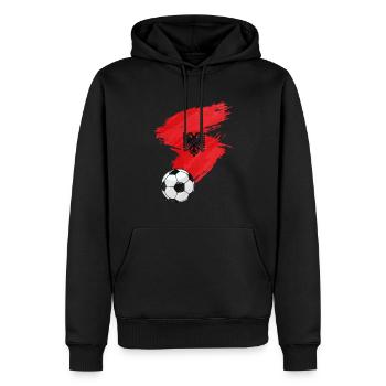 Drapeau de l’Albanie Football - Sweat à capuche Premium bio Homme - noir - Devant - Nico (187cm)