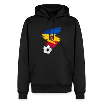 Moldawien Fußball Fußball Flagge - Männer Premium Bio Hoodie - Schwarz - Vorne - Nico (187cm)