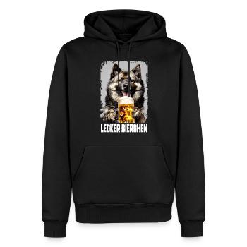 Délicieux orignal à la bière - Sweat à capuche Premium bio Homme - noir - Devant - Nico (187cm)