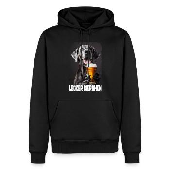 Délicieuse bière Dogue Allemand - Sweat à capuche Premium bio Homme - noir - Devant - Nico (187cm)