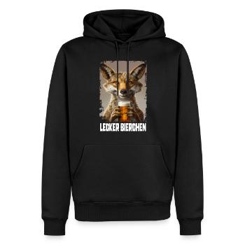 Chacal à la bière délicieuse - Sweat à capuche Premium bio Homme - noir - Devant - Nico (187cm)