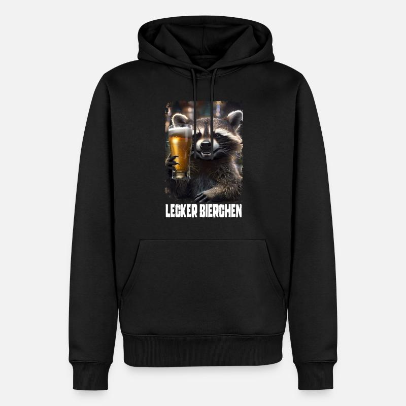 Lecker Bierchen Waschbär - Männer Premium Bio Hoodie - Schwarz