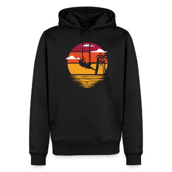 Kitesurfing - Männer Premium Bio Hoodie - Schwarz - Vorne - Nico (187cm)