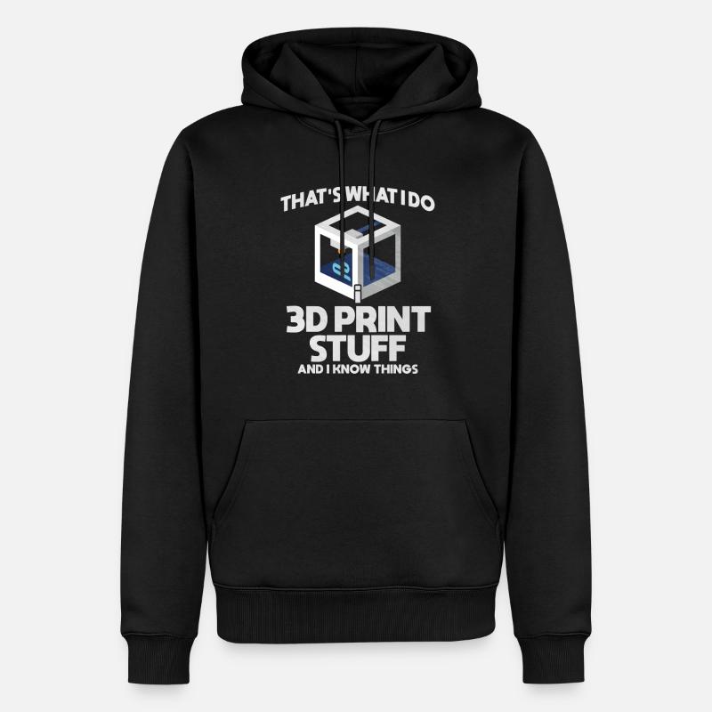Impression 3D - Sweat à capuche Premium bio Homme - noir