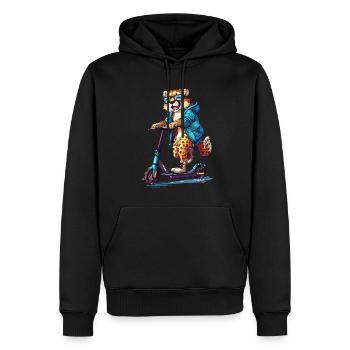 Geparden Roller - Männer Premium Bio Hoodie - Schwarz - Vorne - Nico (187cm)