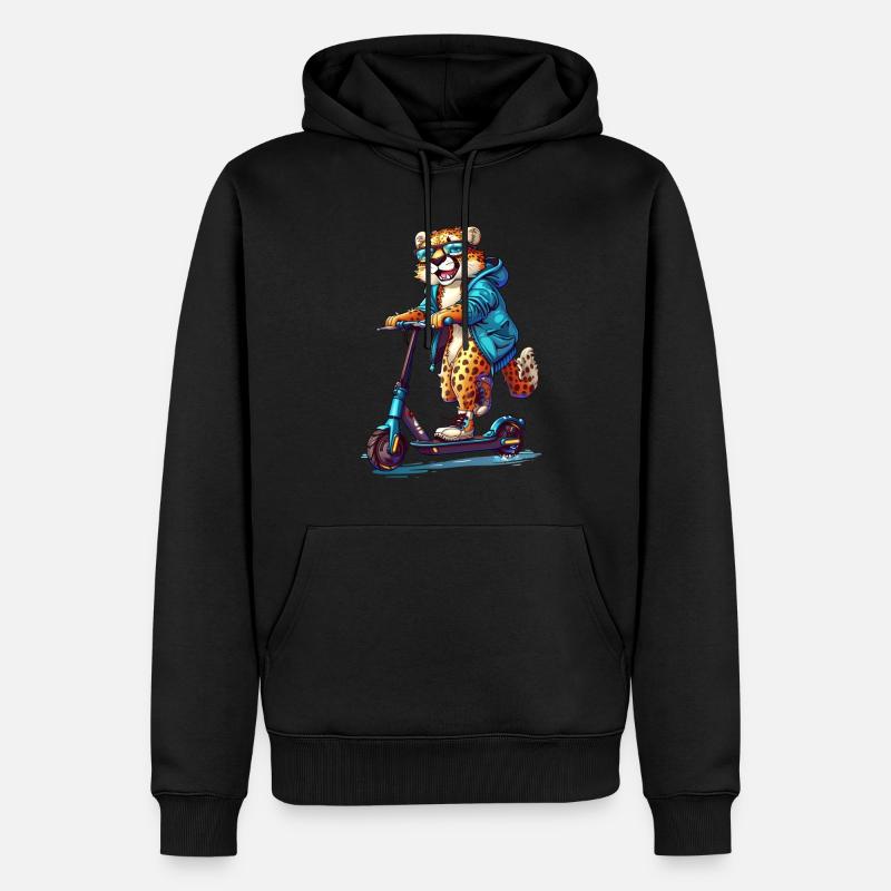 Geparden Roller - Männer Premium Bio Hoodie - Schwarz
