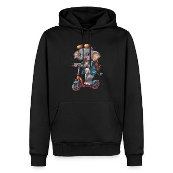 Elefantenroller - Männer Premium Bio Hoodie - Schwarz - Vorne - Nico (187cm)