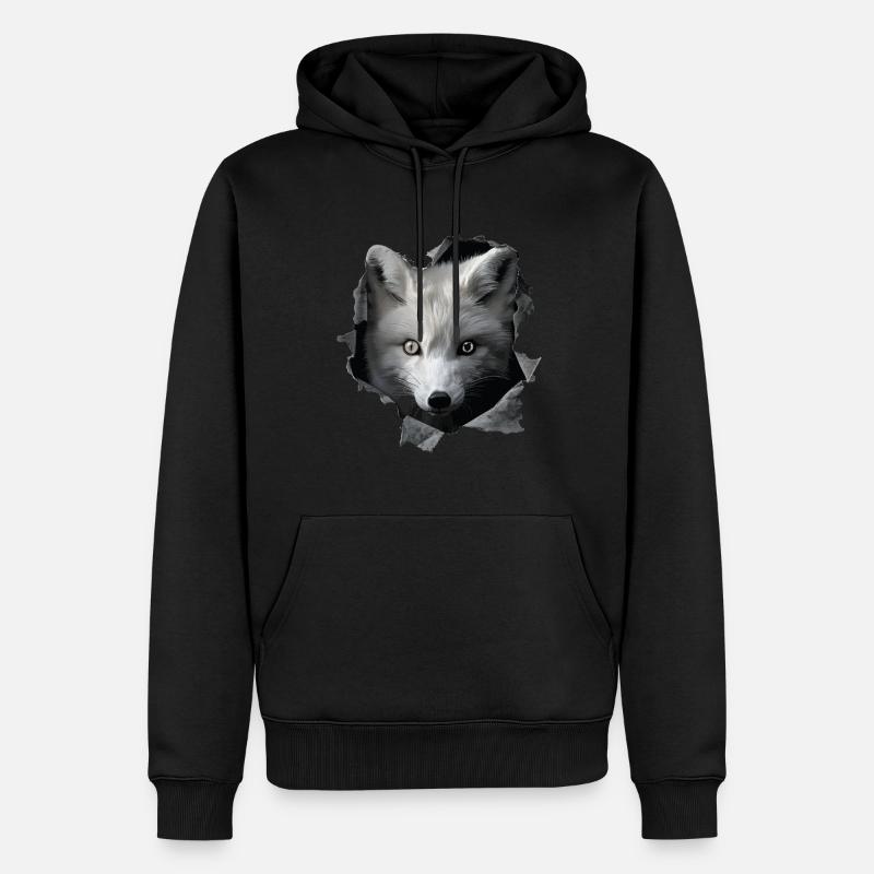 Arktischer Wolf - Männer Premium Bio Hoodie - Schwarz