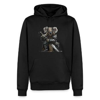 Koala Chevalier Moyen Âge - Sweat à capuche Premium bio Homme - noir - Devant - Nico (187cm)