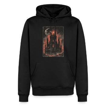 Der Turm Tarot - Männer Premium Bio Hoodie - Schwarz - Vorne - Nico (187cm)
