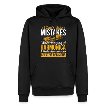 Playing Harmonica Gift - Men’s Premium Organic Hoodie - black - Front - Nico (187cm)