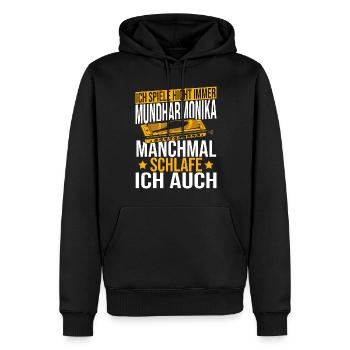 Playing Harmonica Gift - Men’s Premium Organic Hoodie - black - Front - Nico (187cm)