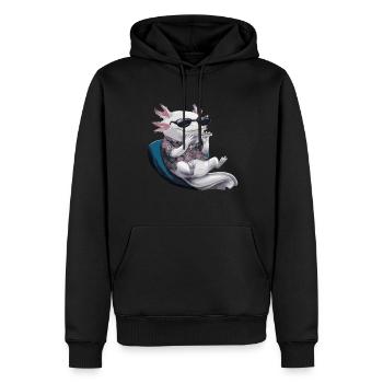 Axolotl Mundharmonika Spielen Geschenk - Männer Premium Bio Hoodie - Schwarz - Vorne - Nico (187cm)