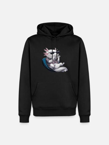 Cadeau de jeu d’harmonica axolotl - Sweat à capuche Premium bio Homme - noir