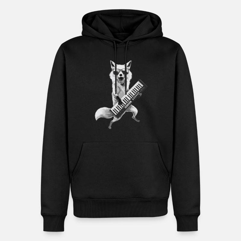 Cadeau pour clavier Fox Keytar - Sweat à capuche Premium bio Homme - noir