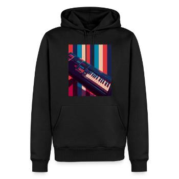 Clavier Keytar Cadeau - Sweat à capuche Premium bio Homme - noir - Devant - Nico (187cm)