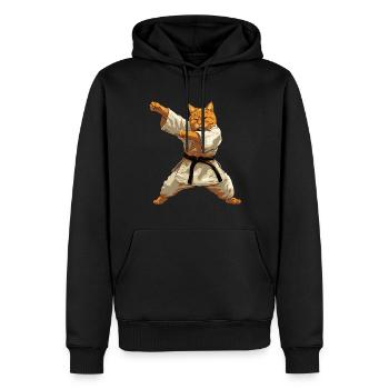 Katzen Aikido Kampfsport Geschenk - Männer Premium Bio Hoodie - Schwarz - Vorne - Nico (187cm)