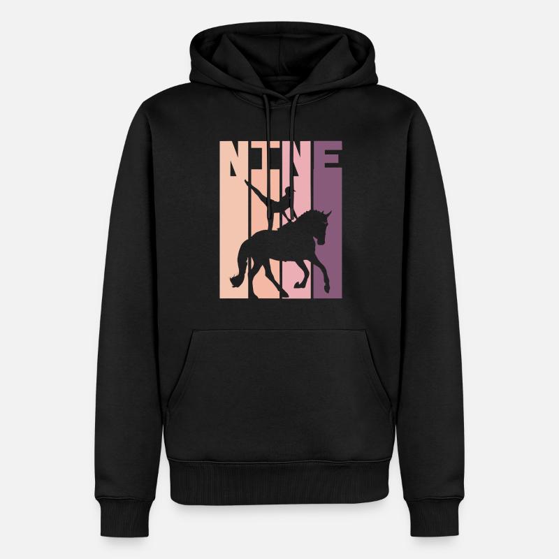 Liebt Pferd Voltigieren Geschenk - Männer Premium Bio Hoodie - Schwarz