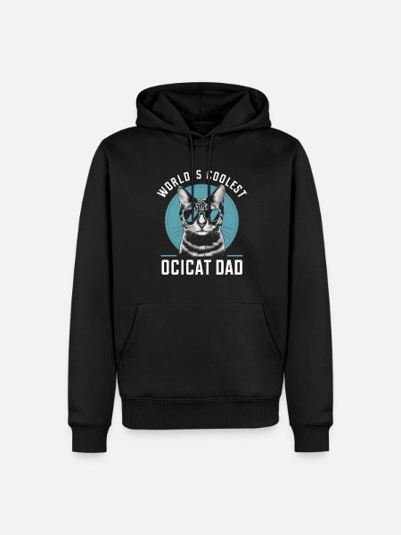 Katze Ocicat Geschenk - Männer Premium Bio Hoodie - Schwarz