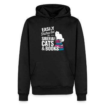 Katze Sibirische Geschenk - Männer Premium Bio Hoodie - Schwarz - Vorne - Nico (187cm)