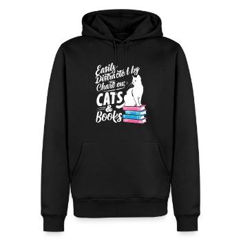 Katze Chartreux Geschenk - Männer Premium Bio Hoodie - Schwarz - Vorne - Nico (187cm)