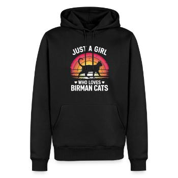 Katze Birma Geschenk - Männer Premium Bio Hoodie - Schwarz - Vorne - Nico (187cm)