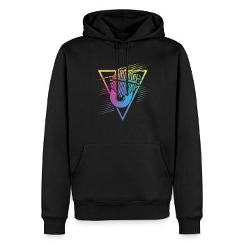 Idiophon Kalimba Geschenk - Männer Premium Bio Hoodie - Schwarz - Vorne - Nico (187cm)