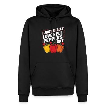 Paprika Geschenk - Männer Premium Bio Hoodie - Schwarz - Vorne - Nico (187cm)
