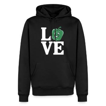 Paprika Geschenk - Männer Premium Bio Hoodie - Schwarz - Vorne - Nico (187cm)