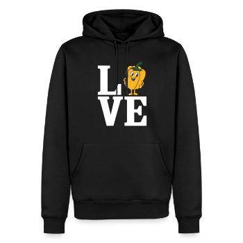 Paprika Geschenk - Männer Premium Bio Hoodie - Schwarz - Vorne - Nico (187cm)