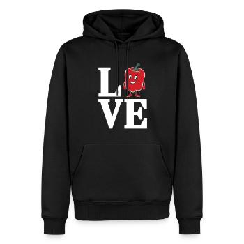 Paprika Geschenk - Männer Premium Bio Hoodie - Schwarz - Vorne - Nico (187cm)