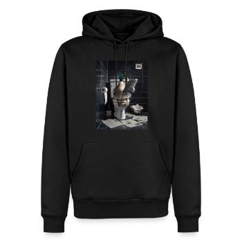 Ente Toilette Zeitung lesen Geschenk - Männer Premium Bio Hoodie - Schwarz - Vorne - Nico (187cm)