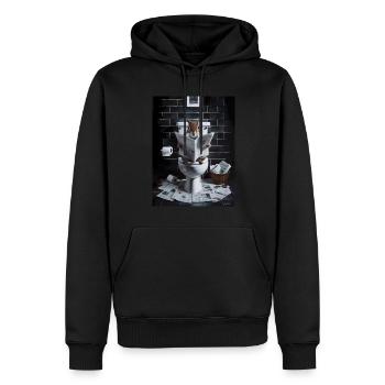 Eichhörnchen Toilette Zeitung lesen Geschenk - Männer Premium Bio Hoodie - Schwarz - Vorne - Nico (187cm)