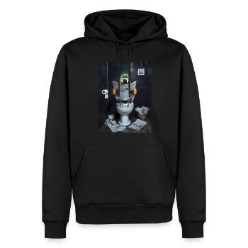 Papagei Toilette Zeitung lesen Geschenk - Männer Premium Bio Hoodie - Schwarz - Vorne - Nico (187cm)