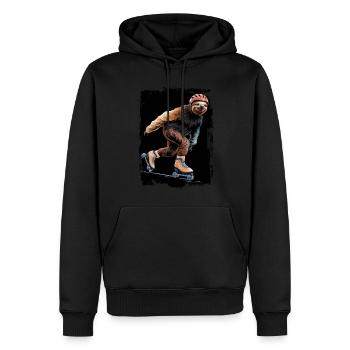 Faultier-Skaten Geschenk - Männer Premium Bio Hoodie - Schwarz - Vorne - Nico (187cm)